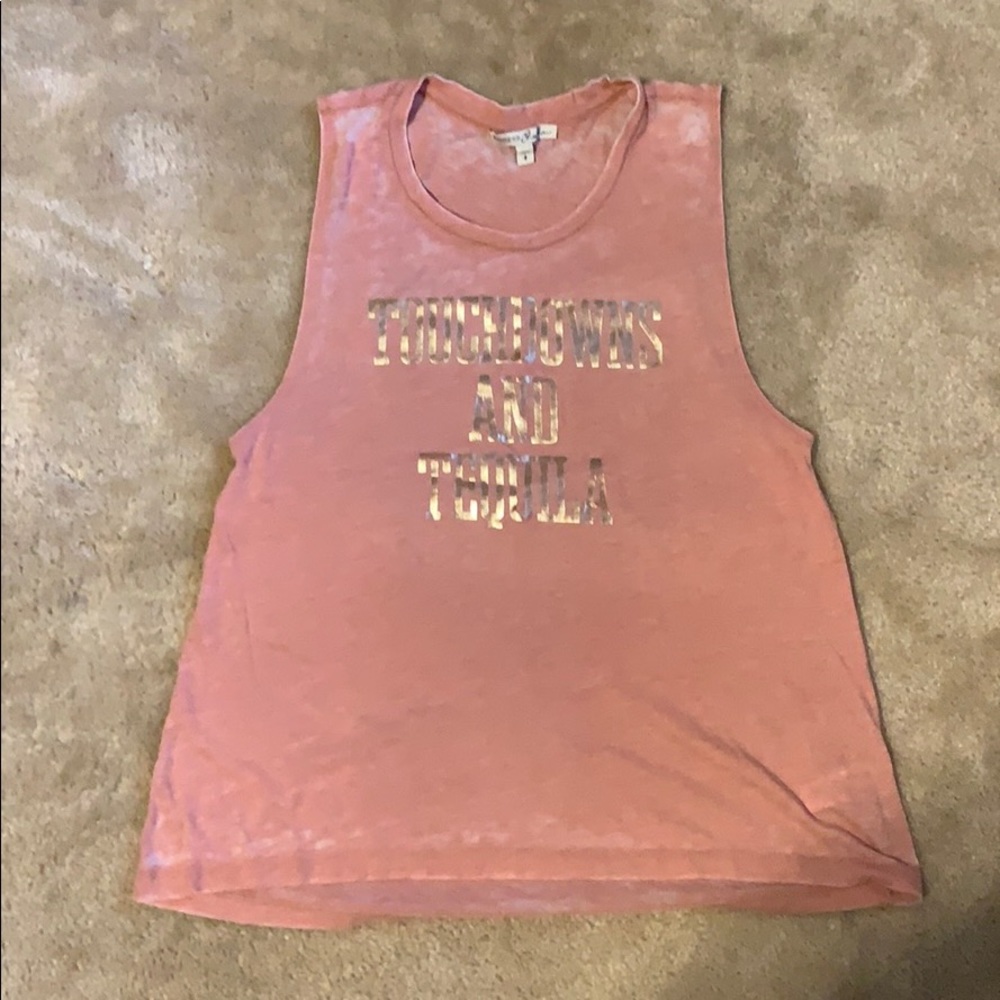 Pink w/ Gold Lettering tank top